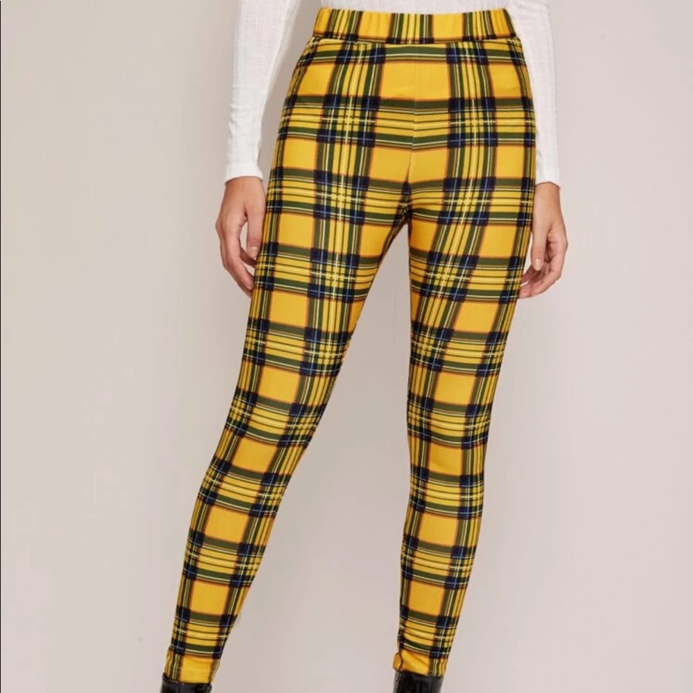 NWOT SHEIN Plaid High-Rise Skinny Pants
